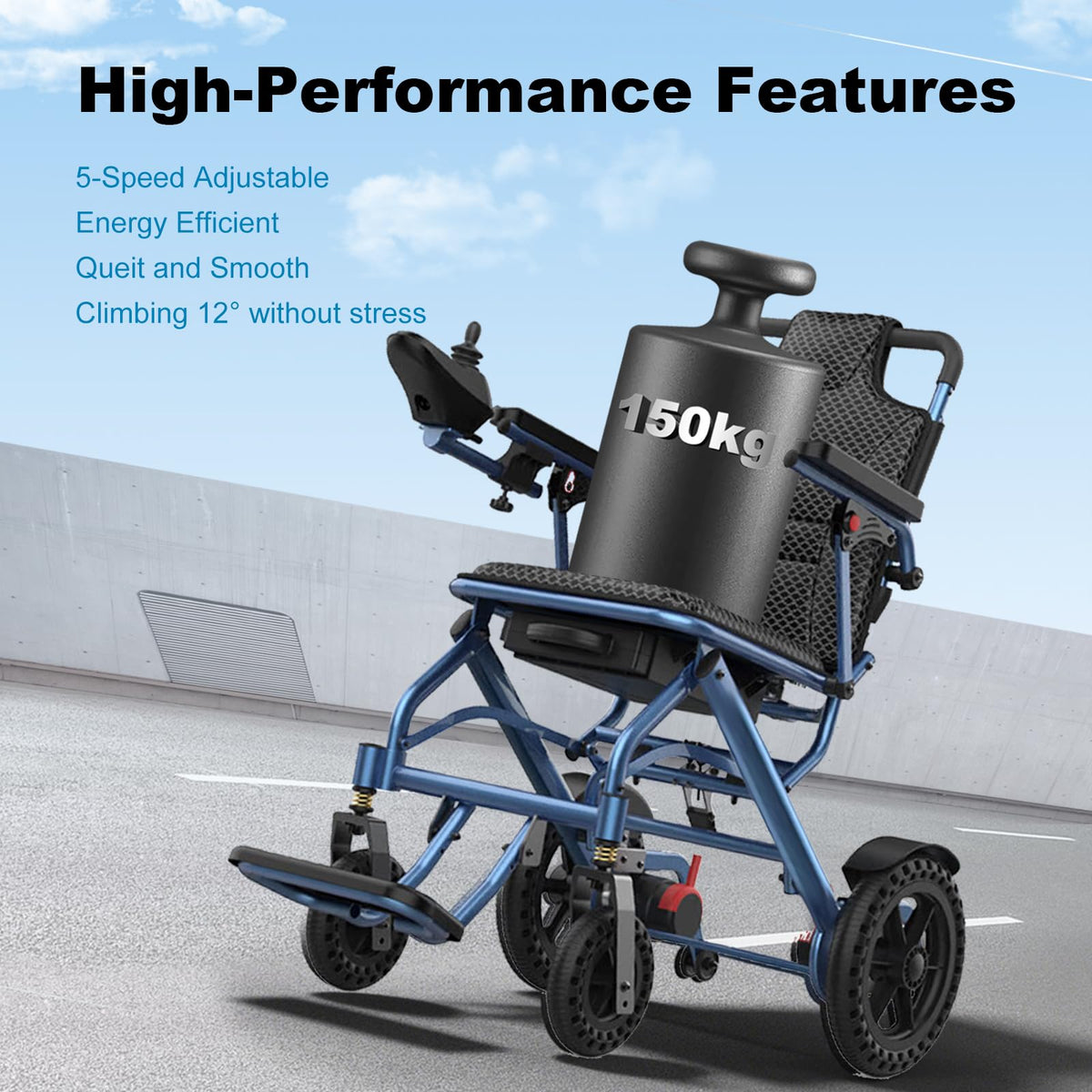 Foldable Lightweight Electric Wheelchair with 500W Motor