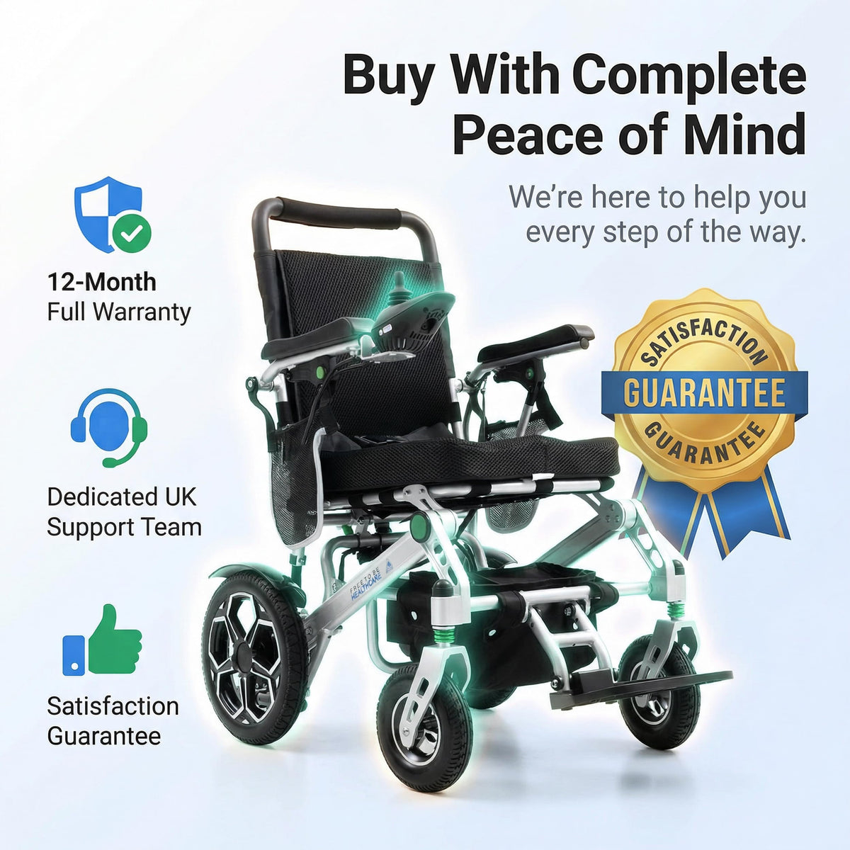 Ultra Lightweight Folding Electric Wheelchair Aluminium