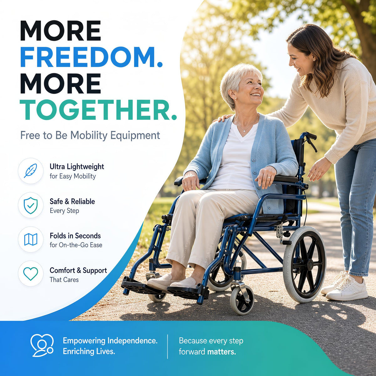 Ultra Lightweight Folding Wheelchair Transit Transport 11 kg