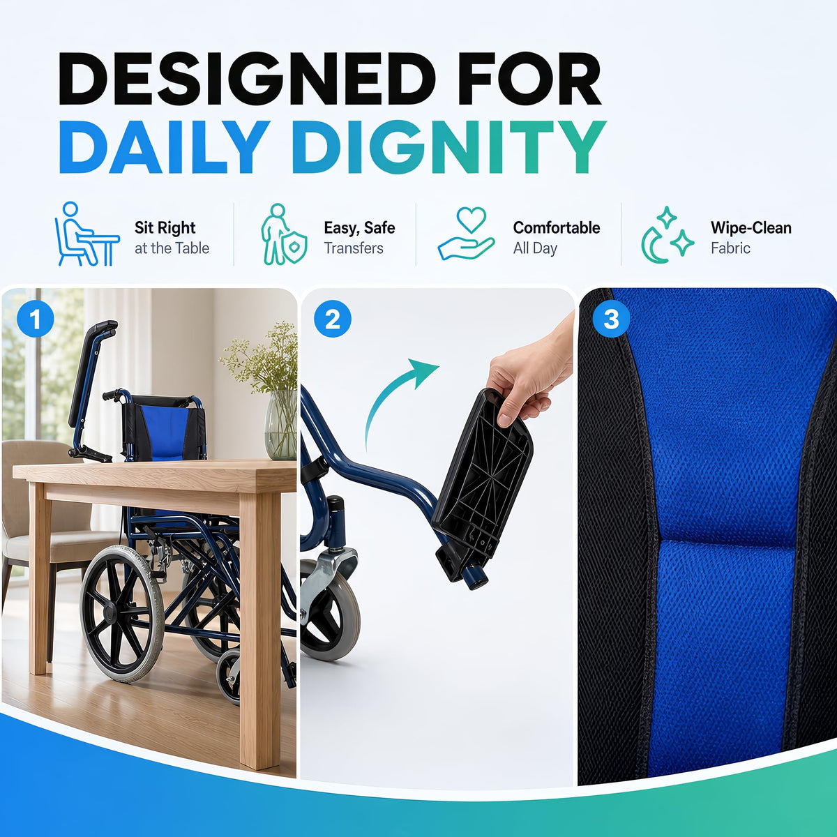 Ultra Lightweight Folding Wheelchair Transit Transport 11 kg
