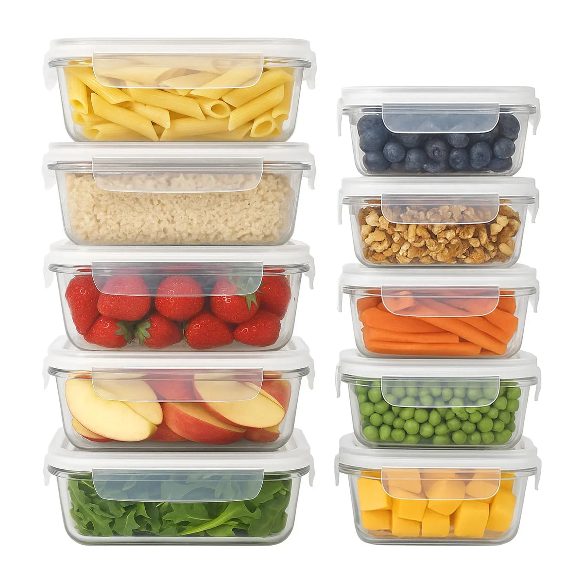 10pc Glass Food Storage Containers Set with Lids